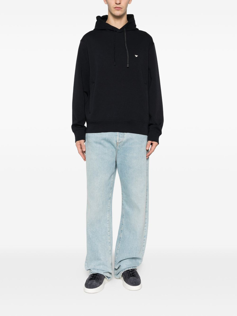 EMPORIO ARMANI logo-embroidered hoodie outlook