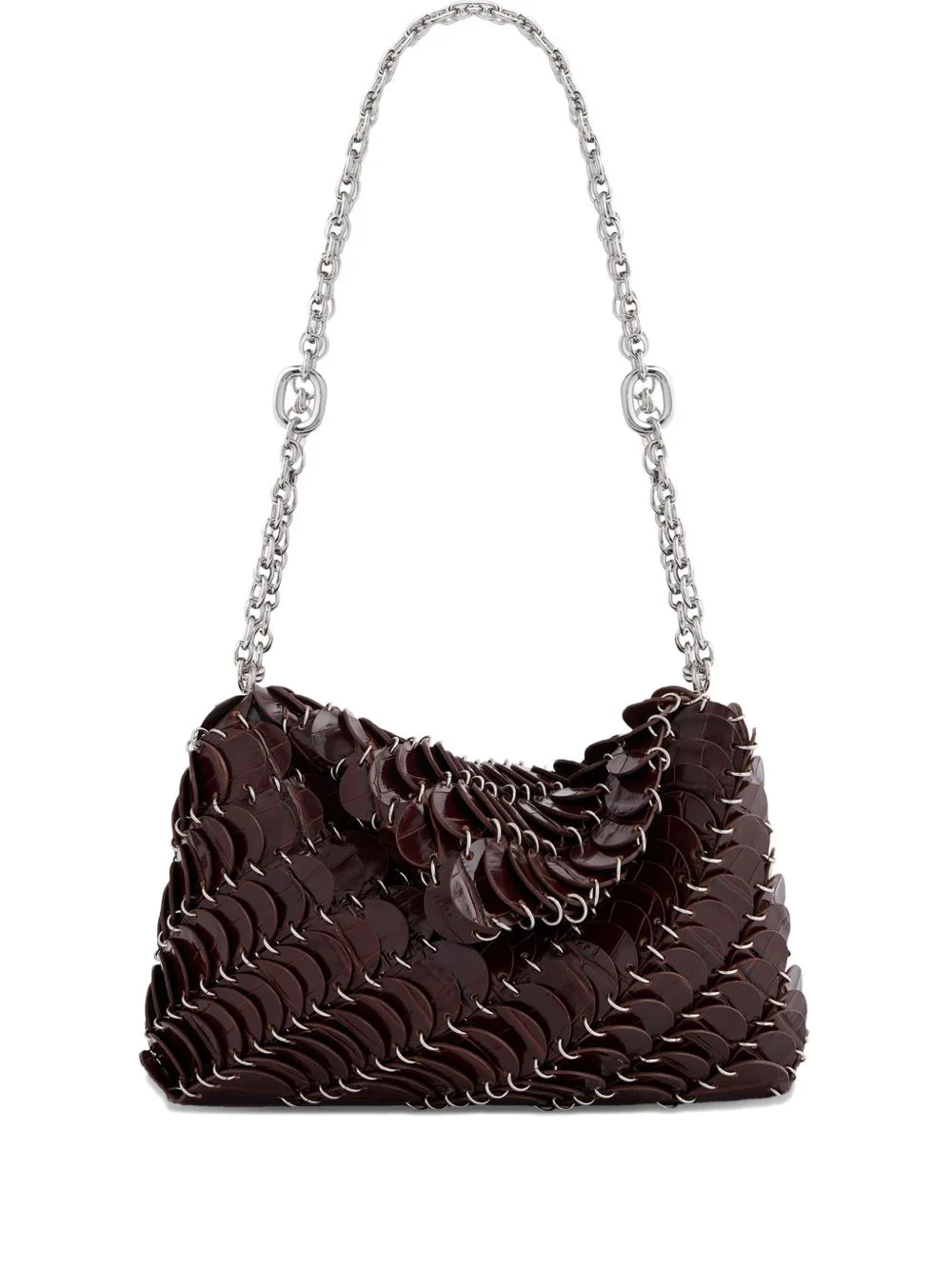 embossed crocodile shoulder bag - 1