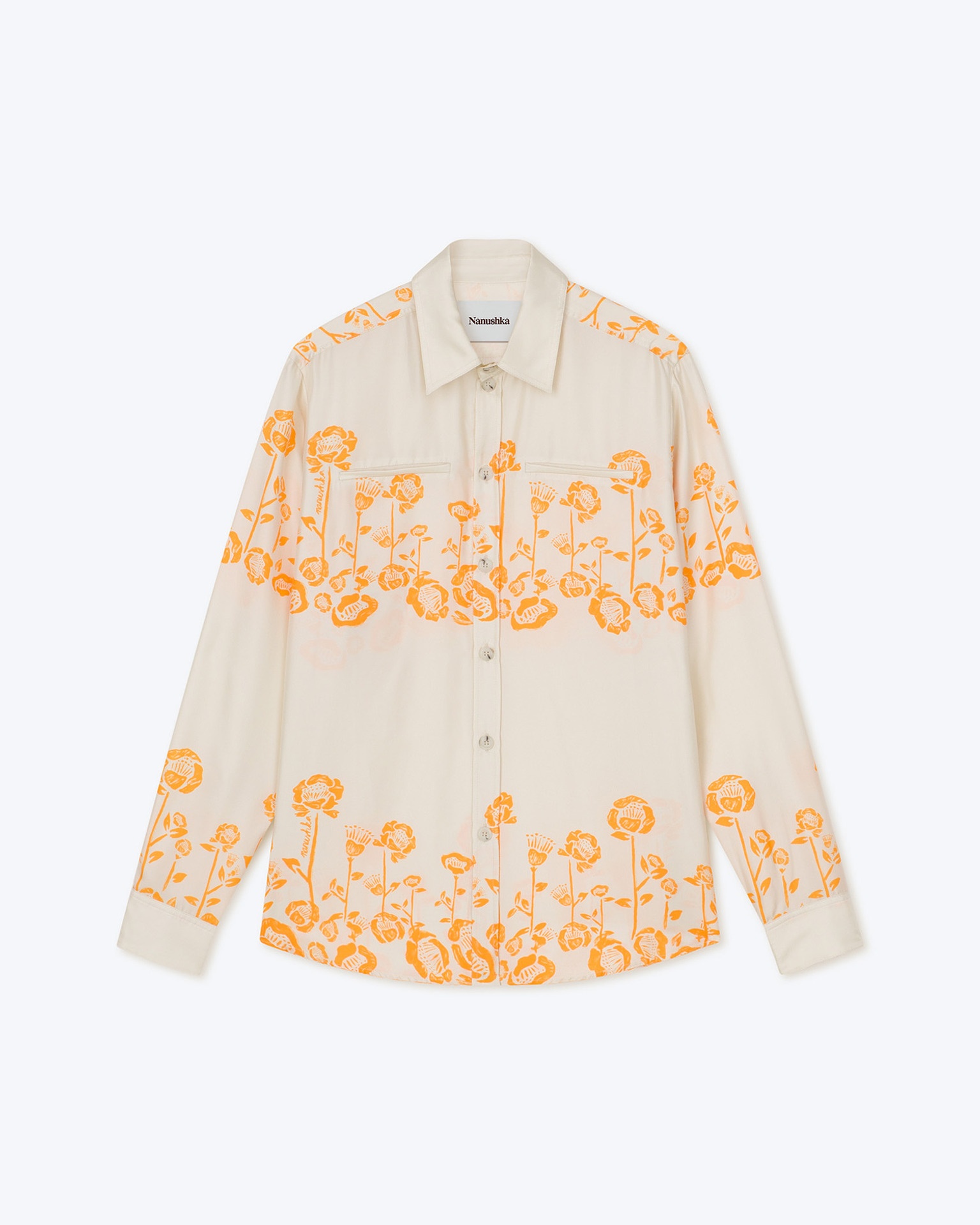 SABRIN - Printed twill silk shirt - Blockwood floral - 5