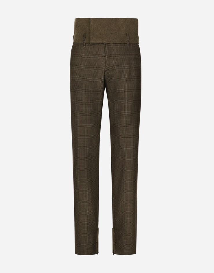 Glen plaid pants with fustian details - 1