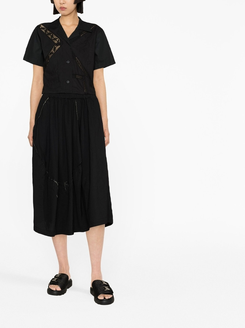 Comme des Garçons Comme des Garçons topstitched asymmetric midi skirt outlook