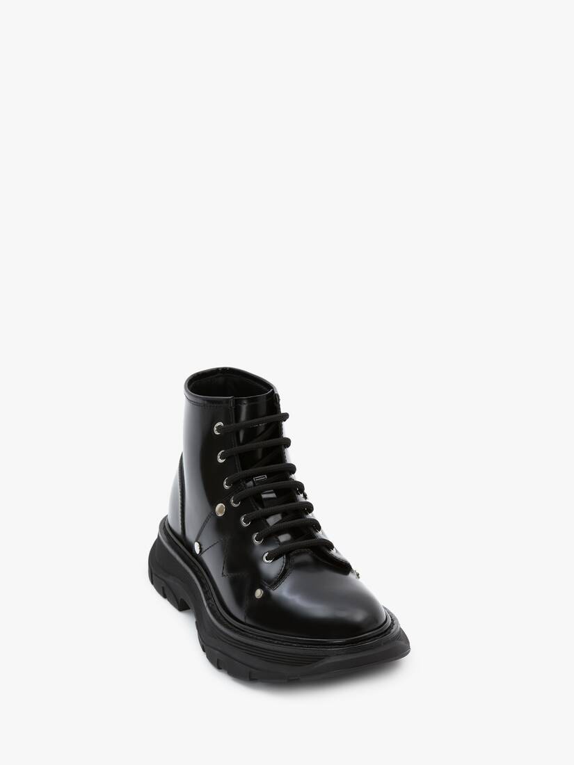 Alexander McQueen Tread Lace Up Boot in Black/silver | REVERSIBLE