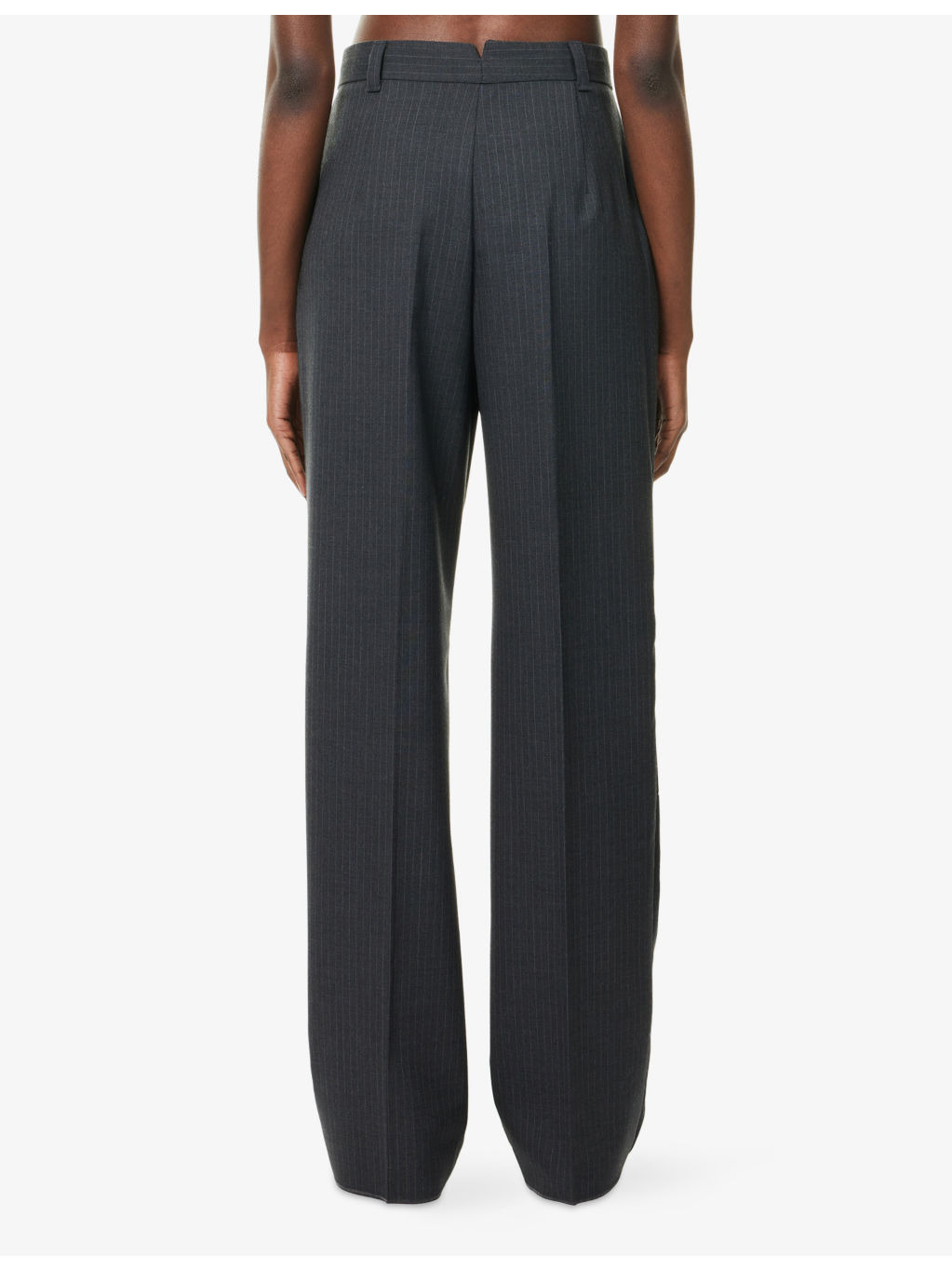 Pinstripe Pleated Wool Trousers - 4