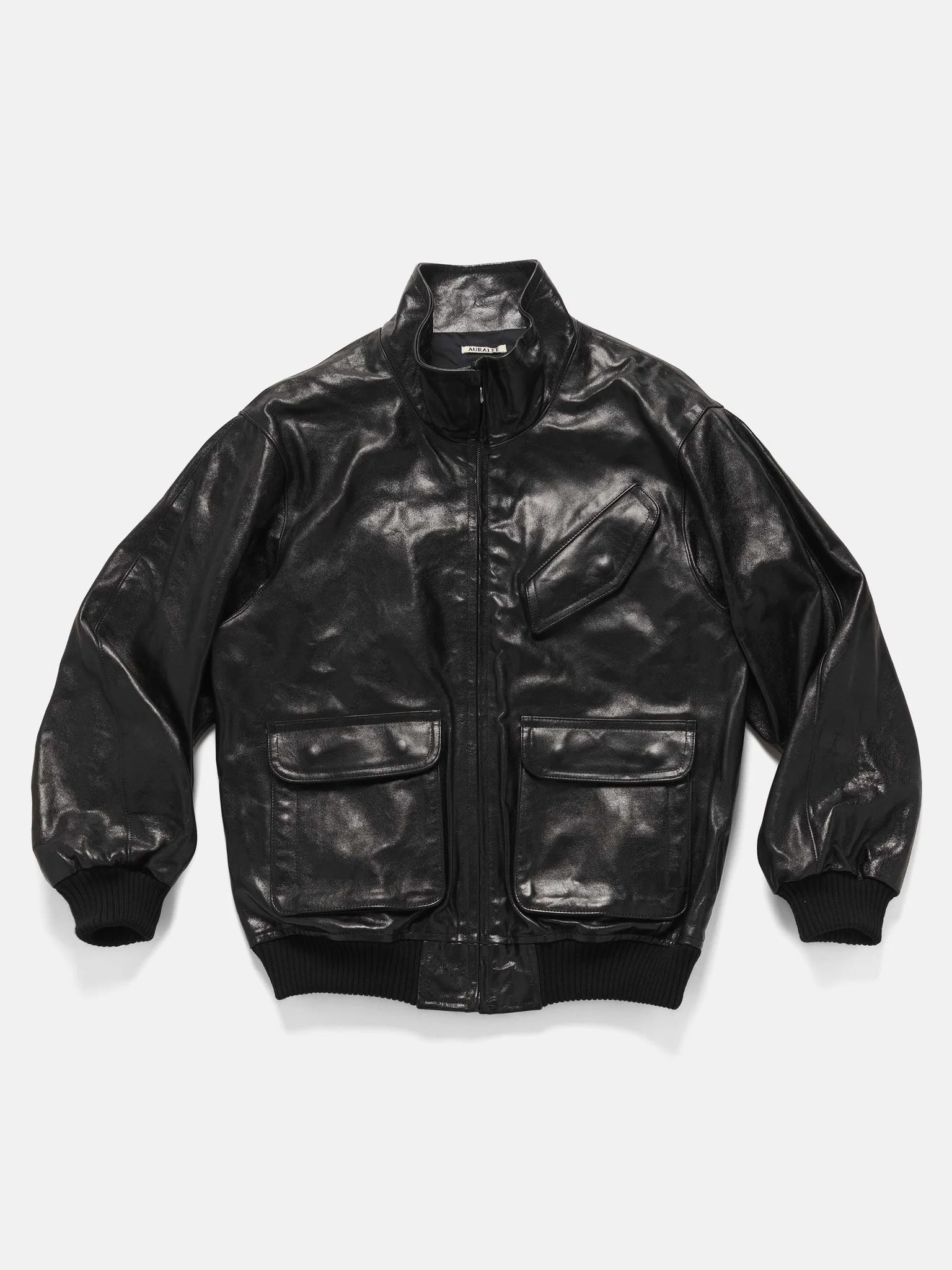Lamb Leather Zip Blouson Black - 1