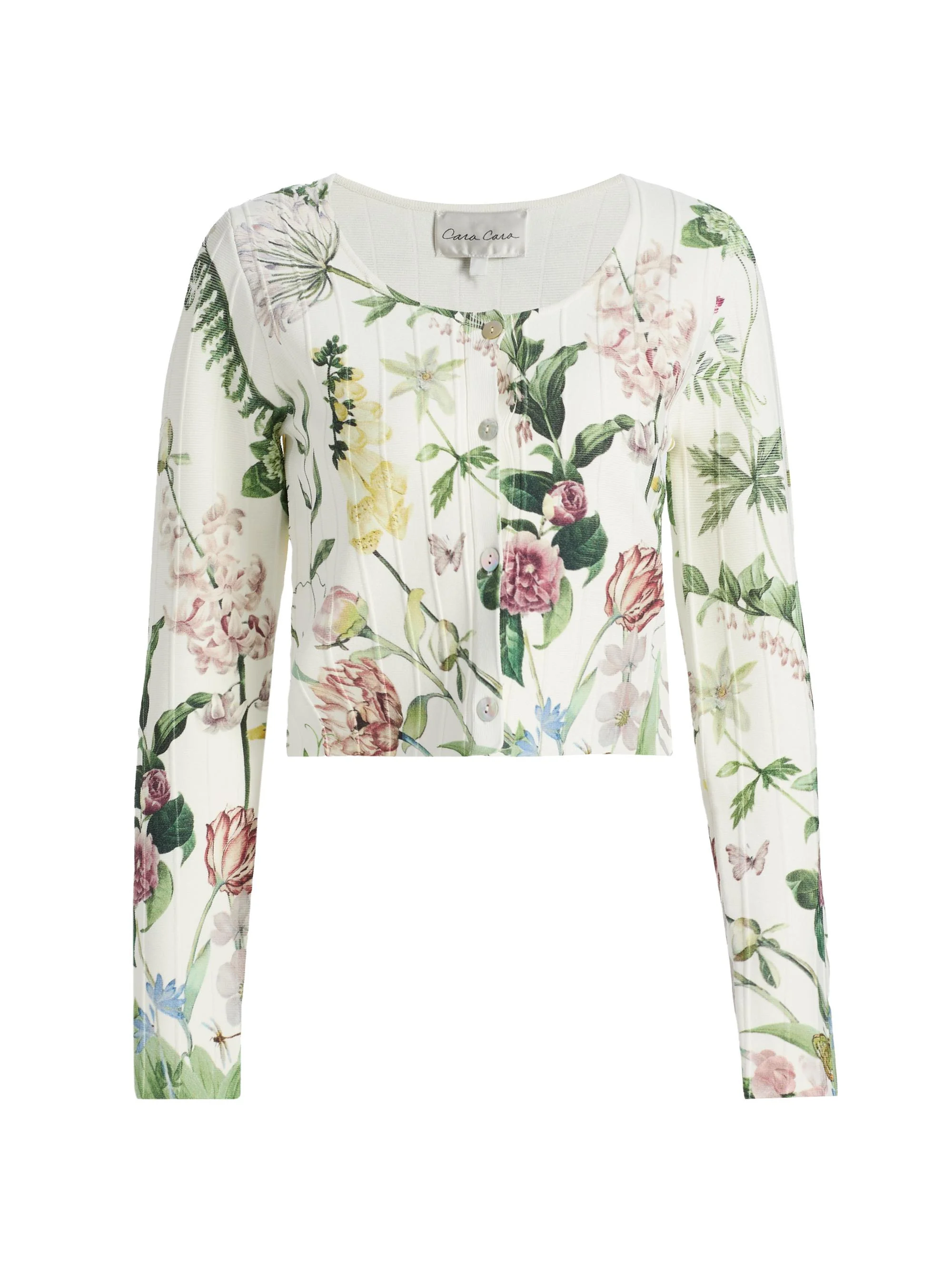 Women's Rose Floral Seamed Cardigan - Bloomsfield Ivory - 1