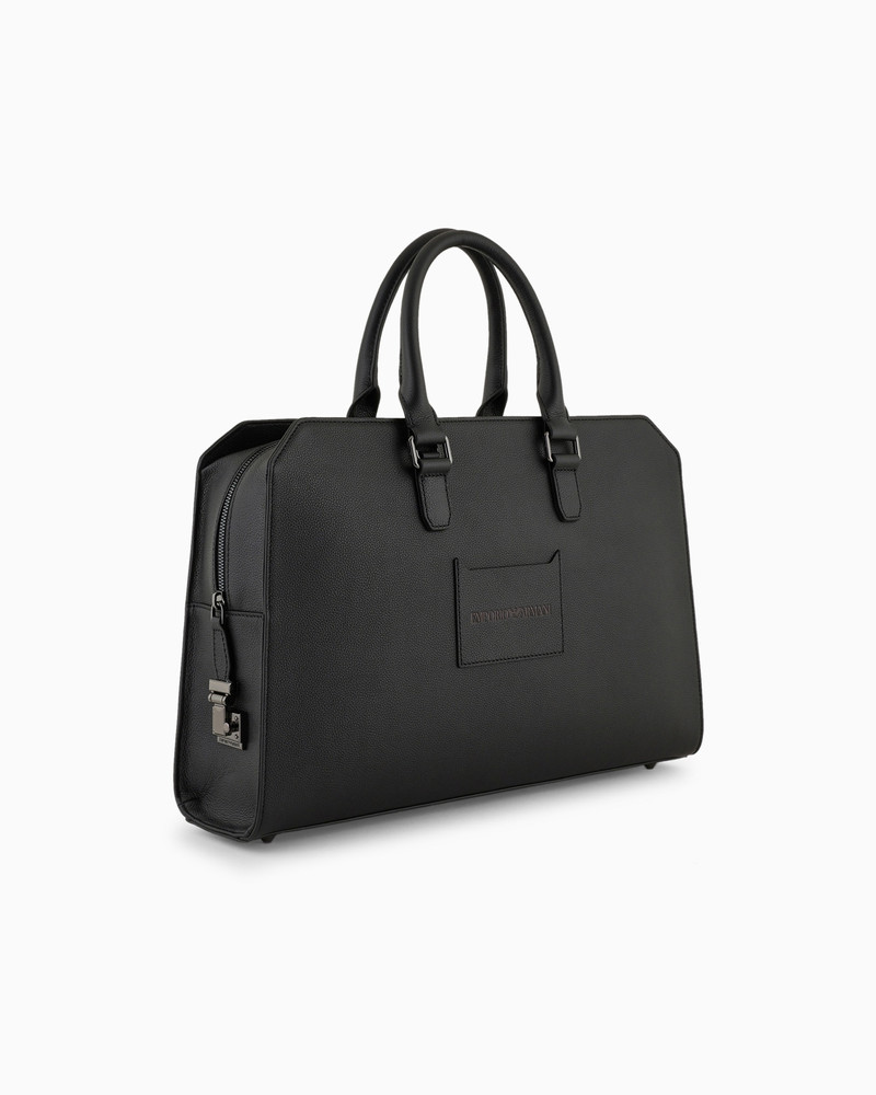 EMPORIO ARMANI Business bag in tumbled leather outlook