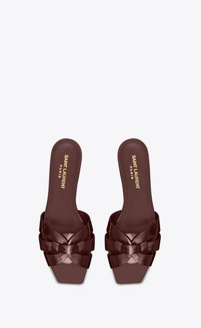 SAINT LAURENT tribute flat mules in patent leather outlook