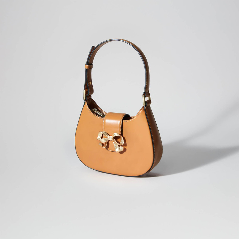 self-portrait Brown Crescent Bow Mini Shoulder Bag outlook