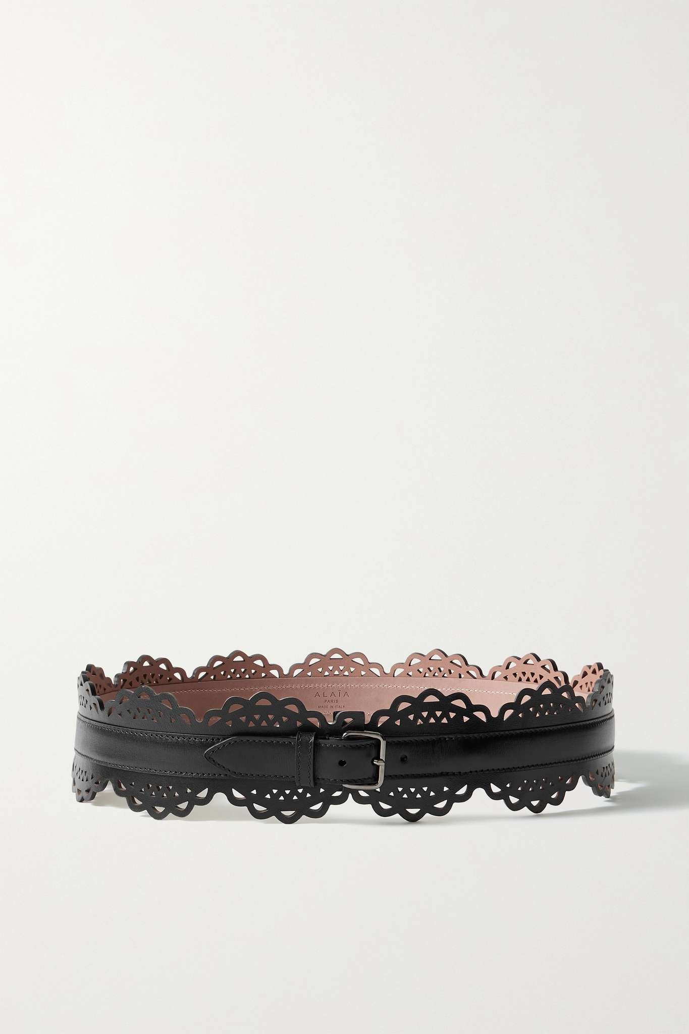 Laser-cut leather waist belt - 1