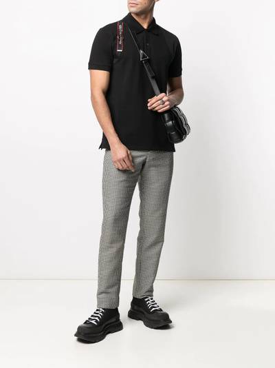 Alexander McQueen logo harness-strap polo shirt outlook