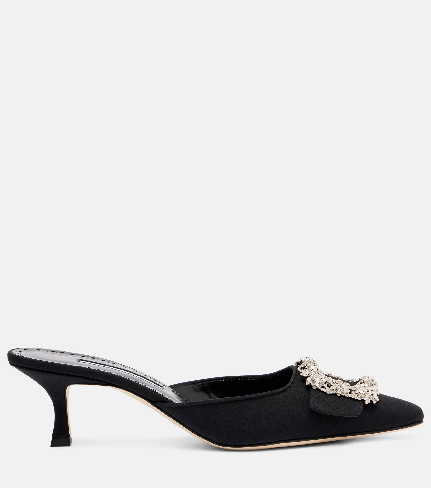Maysale Jewel 50 crêpe de chine mules - 4