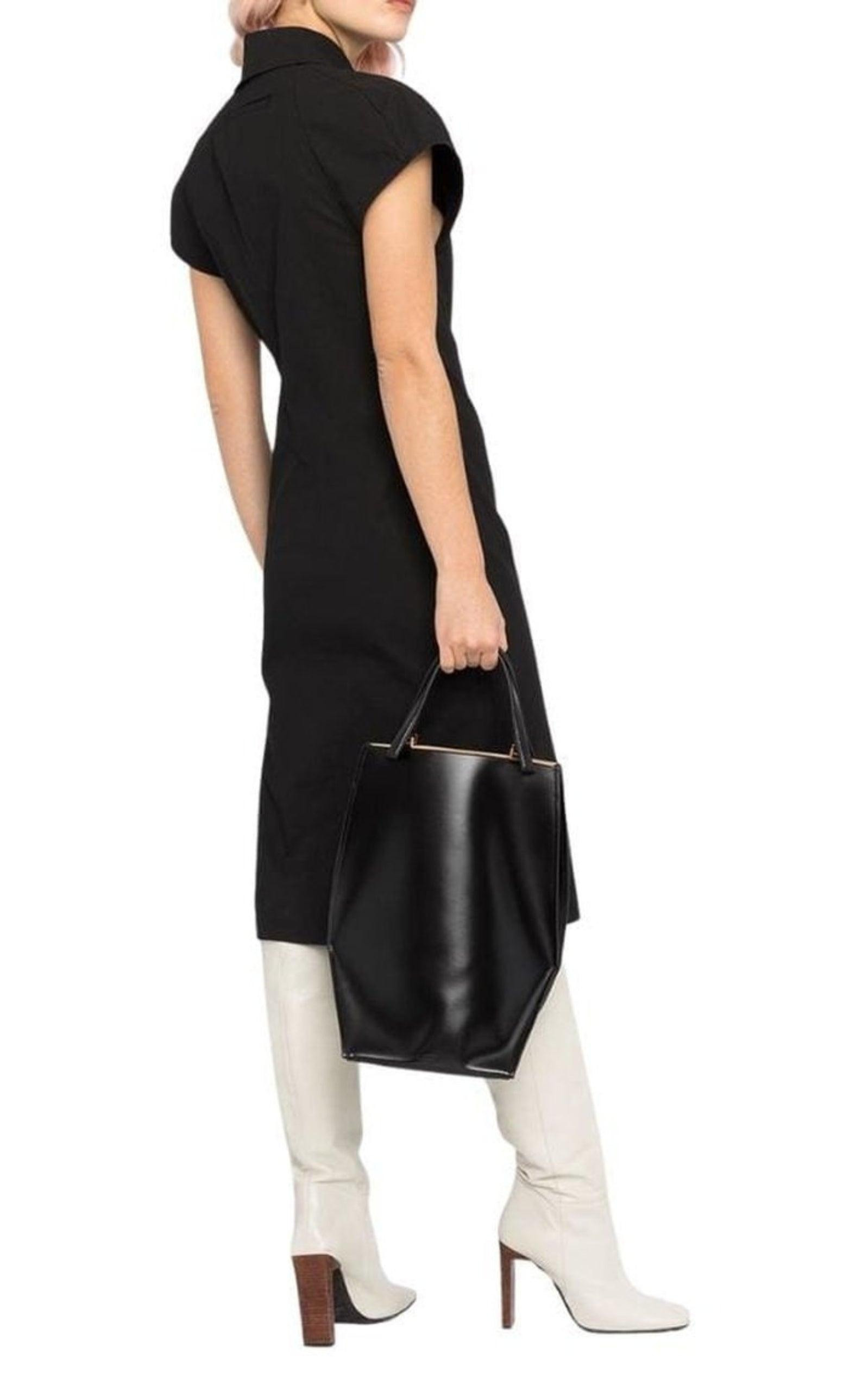 Button-detailed Cotton-blend Midi Shirt Dress - 4