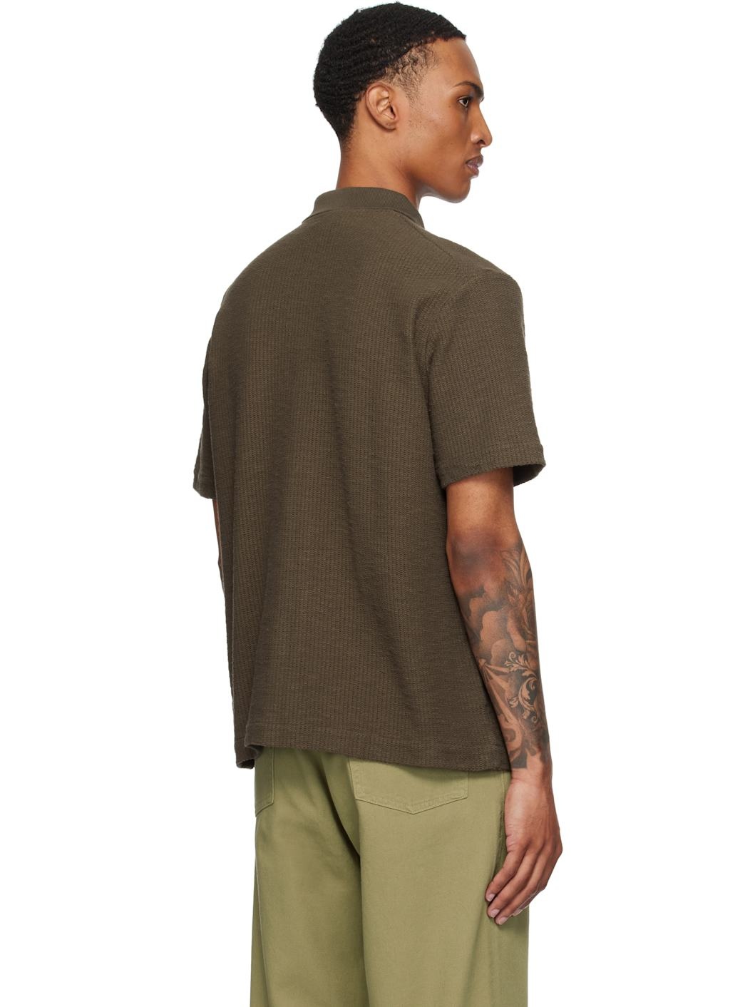 Brown Gustav Crochet Jersey Shirt - 3