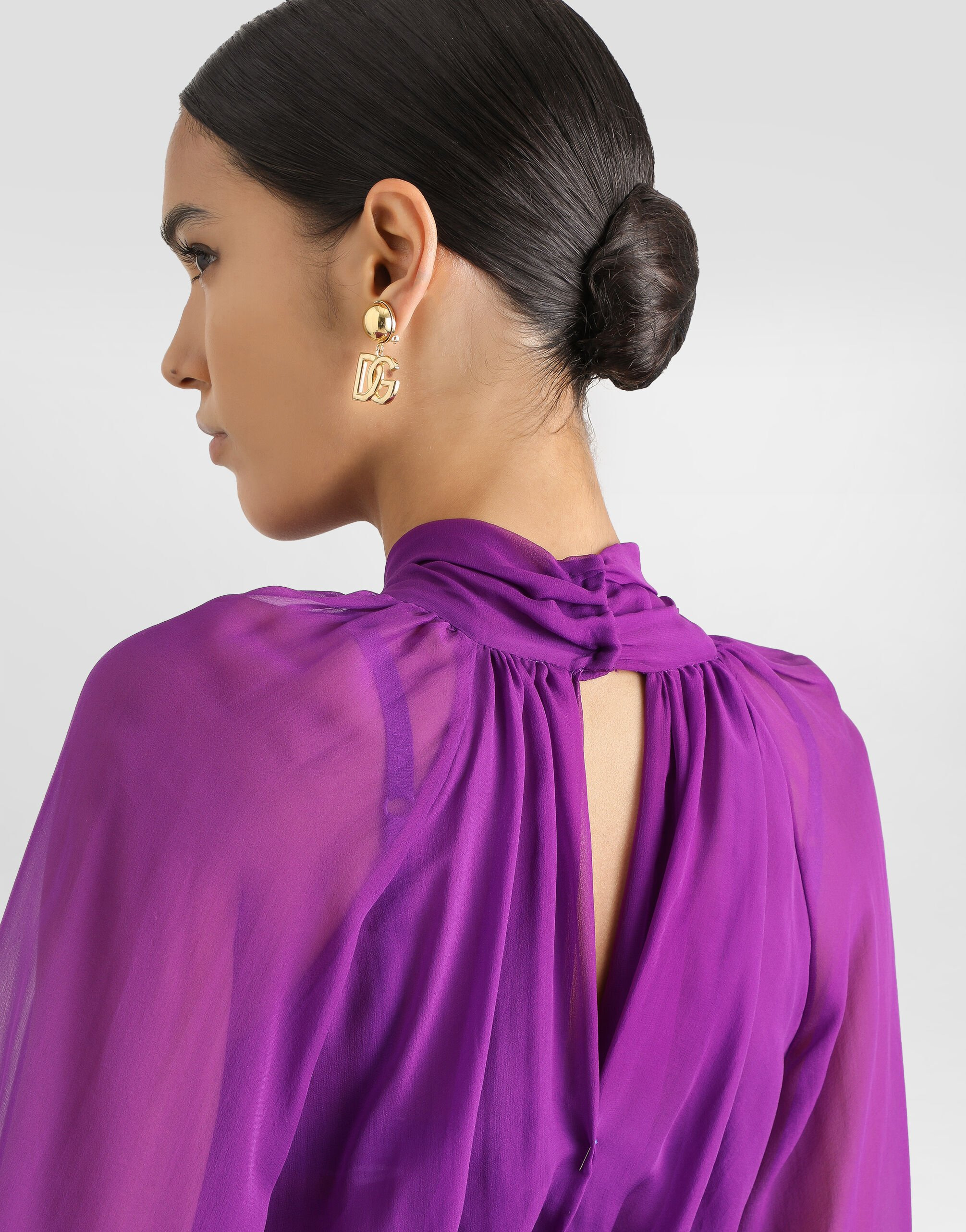 Chiffon dress with draping - 5
