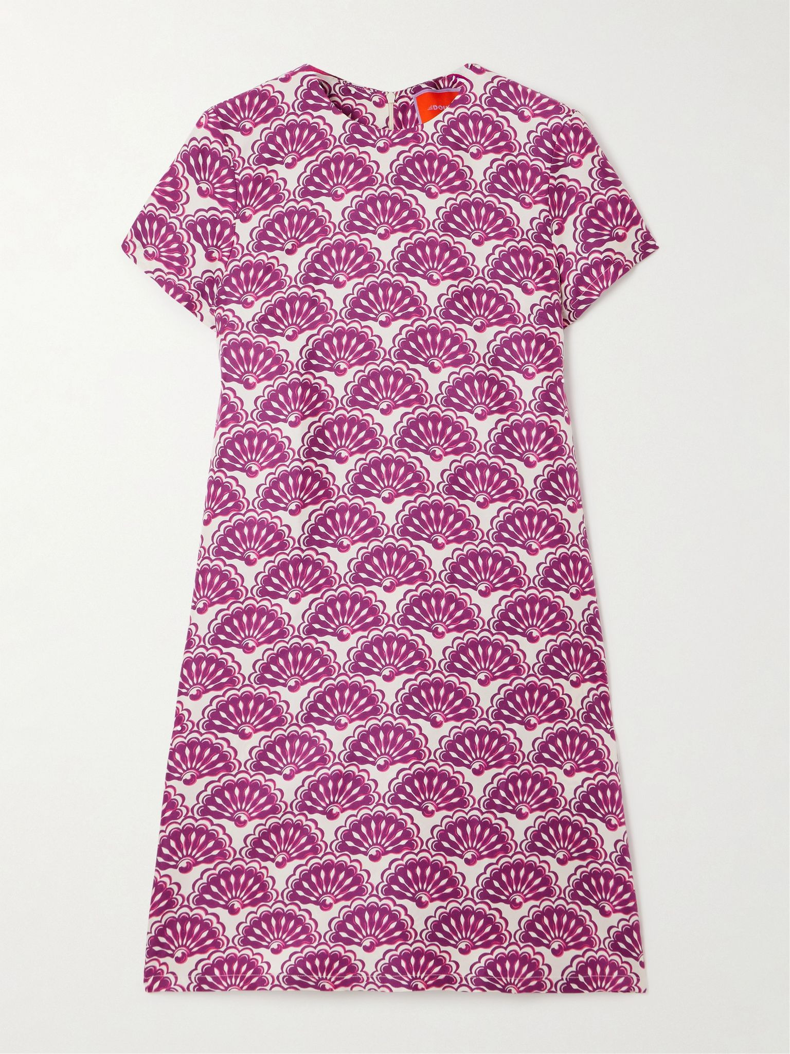 Printed silk-twill mini dress Red - 1