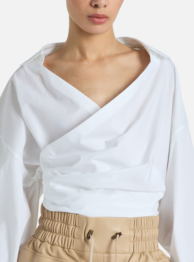 Draped cotton poplin shirt 4