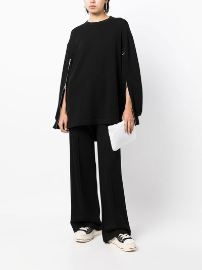 Yohji Yamamoto zip-detail cotton sweatshirt outlook