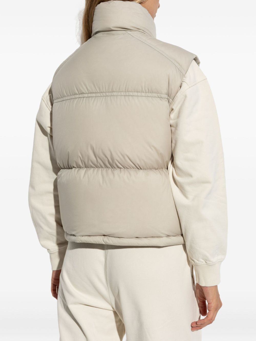 quilted logo-plaque vest - 4