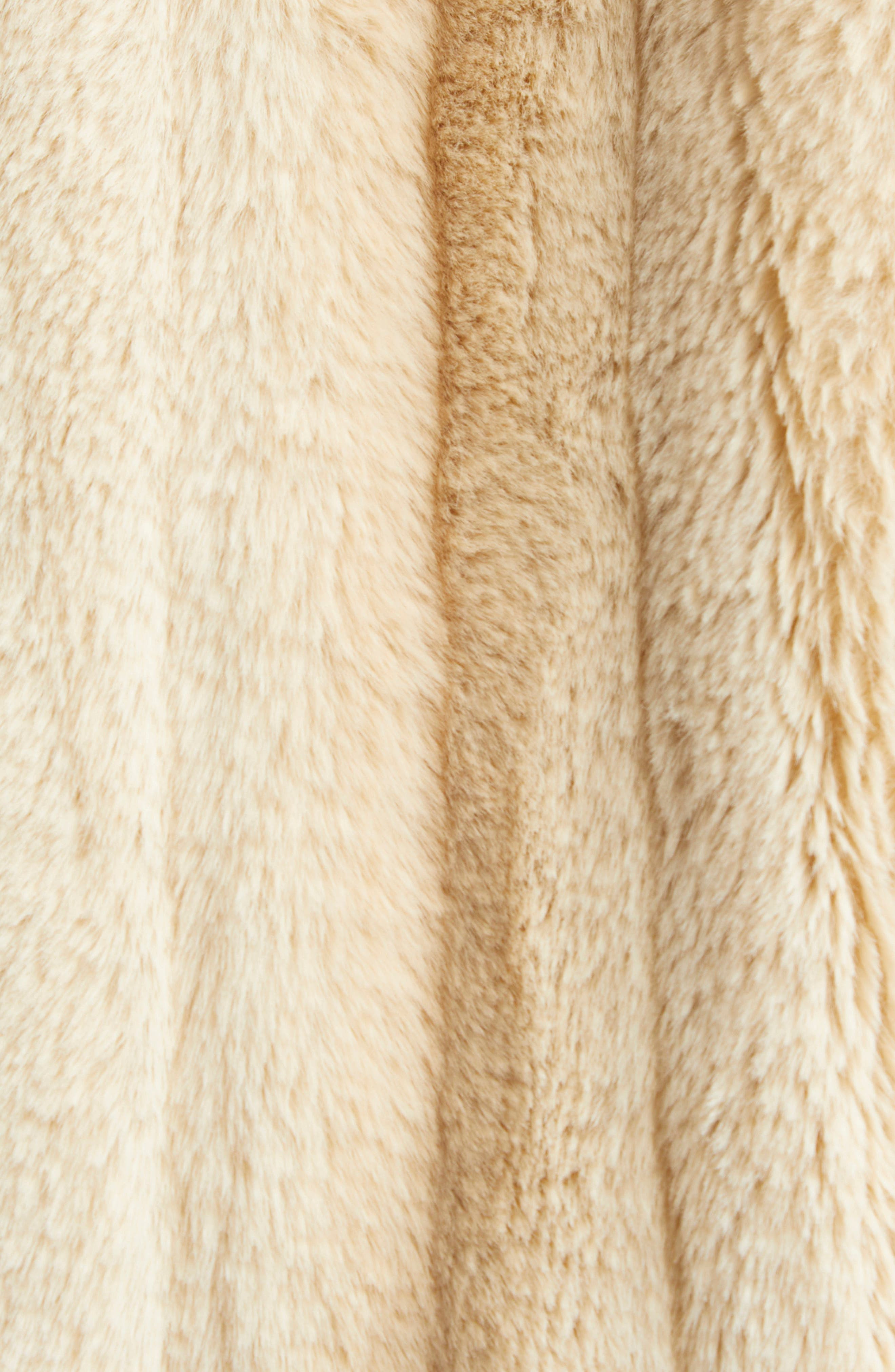 L'AGENCE Davy Crop Faux Fur Jacket in Latte Striped Fur at Nordstrom - 6