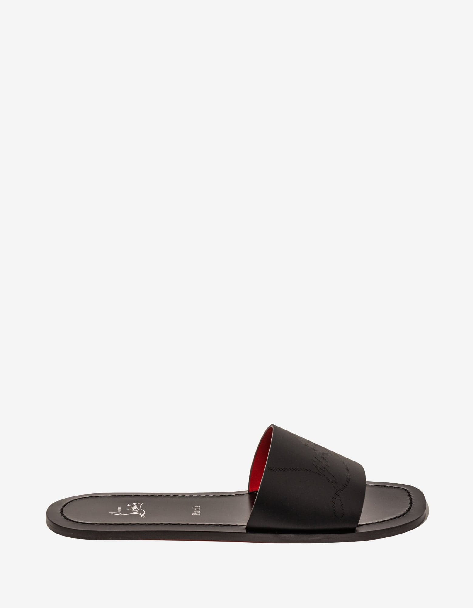 Christian Louboutin Coolraoul Black Leather Slide Sandals - 2