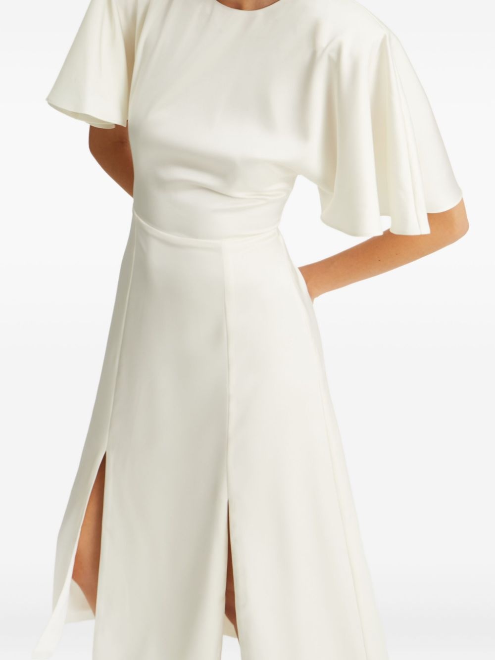 satin slit midi dress - 4
