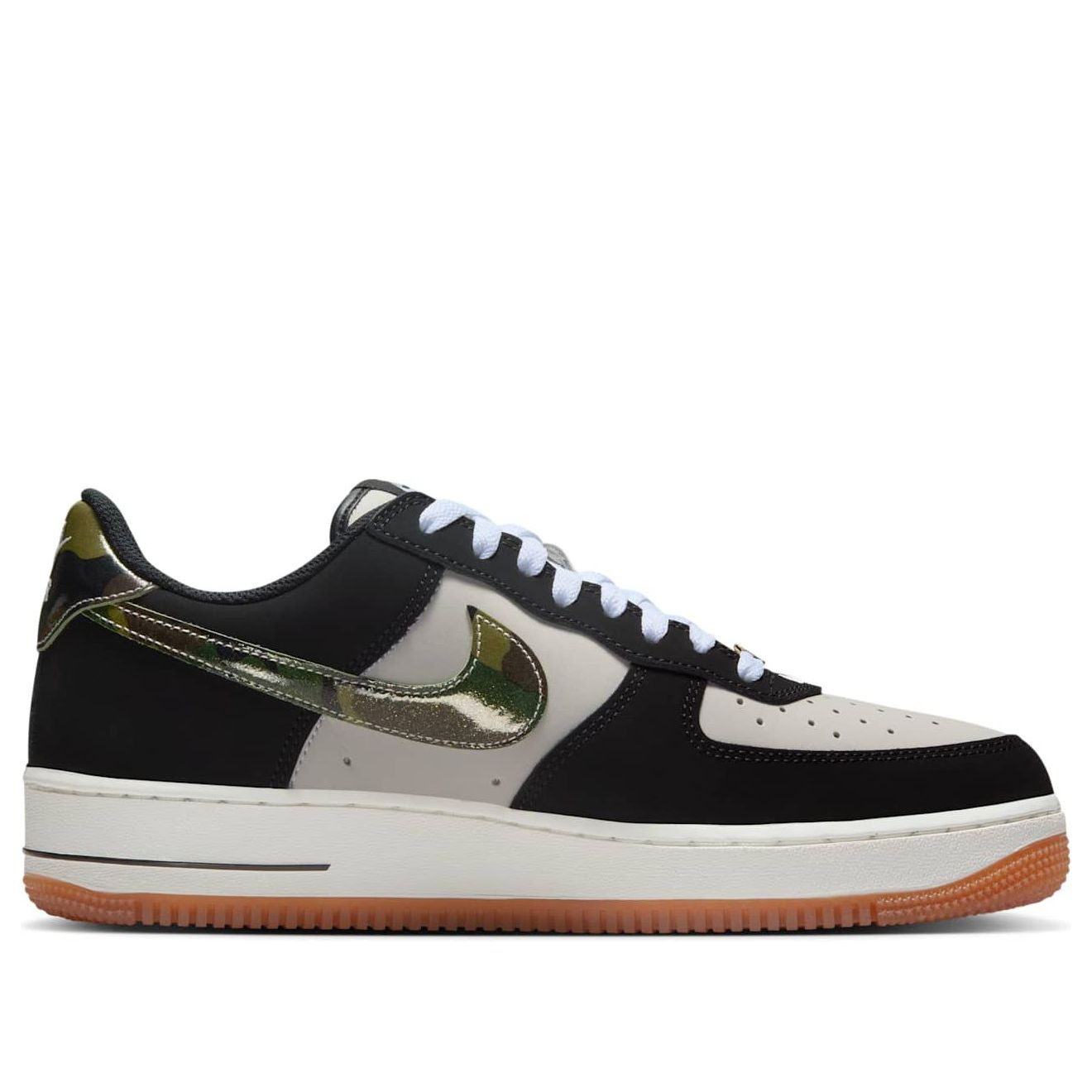 Nike Air Force 1 Low 'Black Patent Camo Swoosh' HQ1967-100 - 6