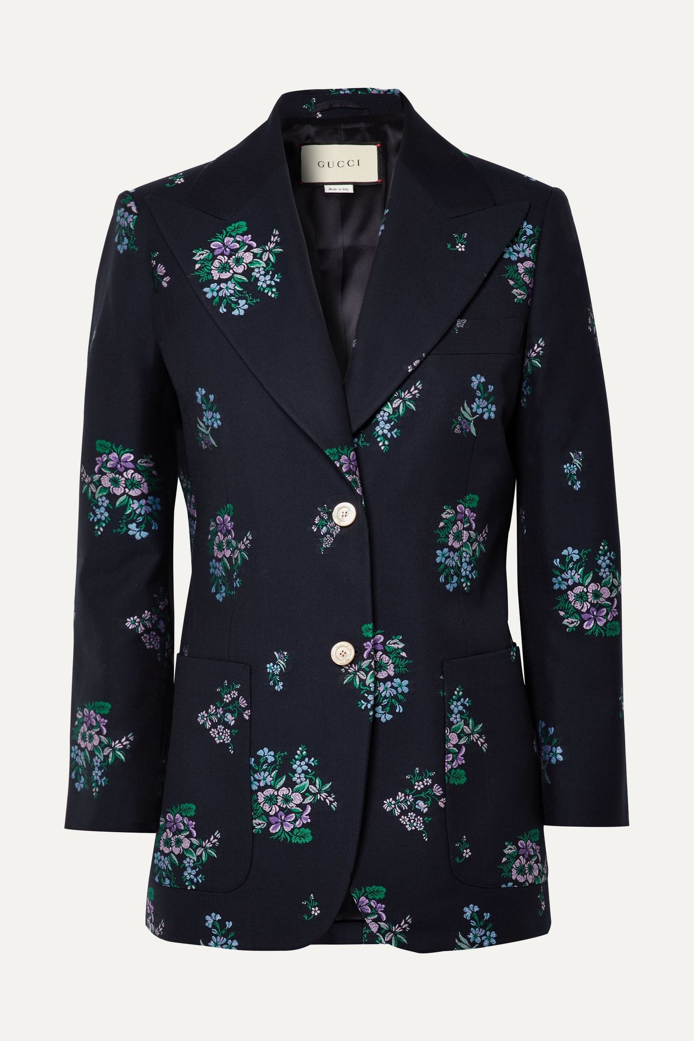 Cotton and wool-blend jacquard blazer - 1