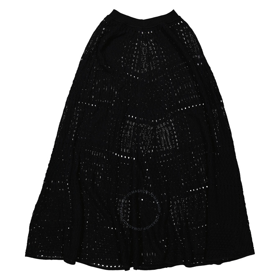 Chloe Ladies Black Full Kniited Midi Skirt, Size Small - 5