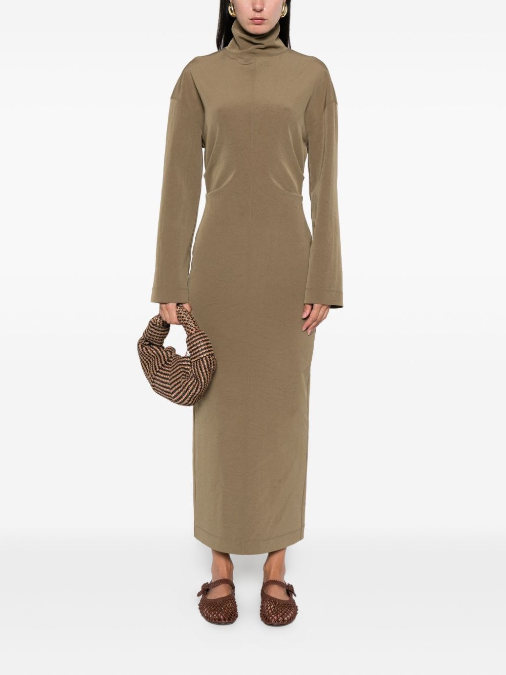 Jamson draped turtleneck midi dress - 2