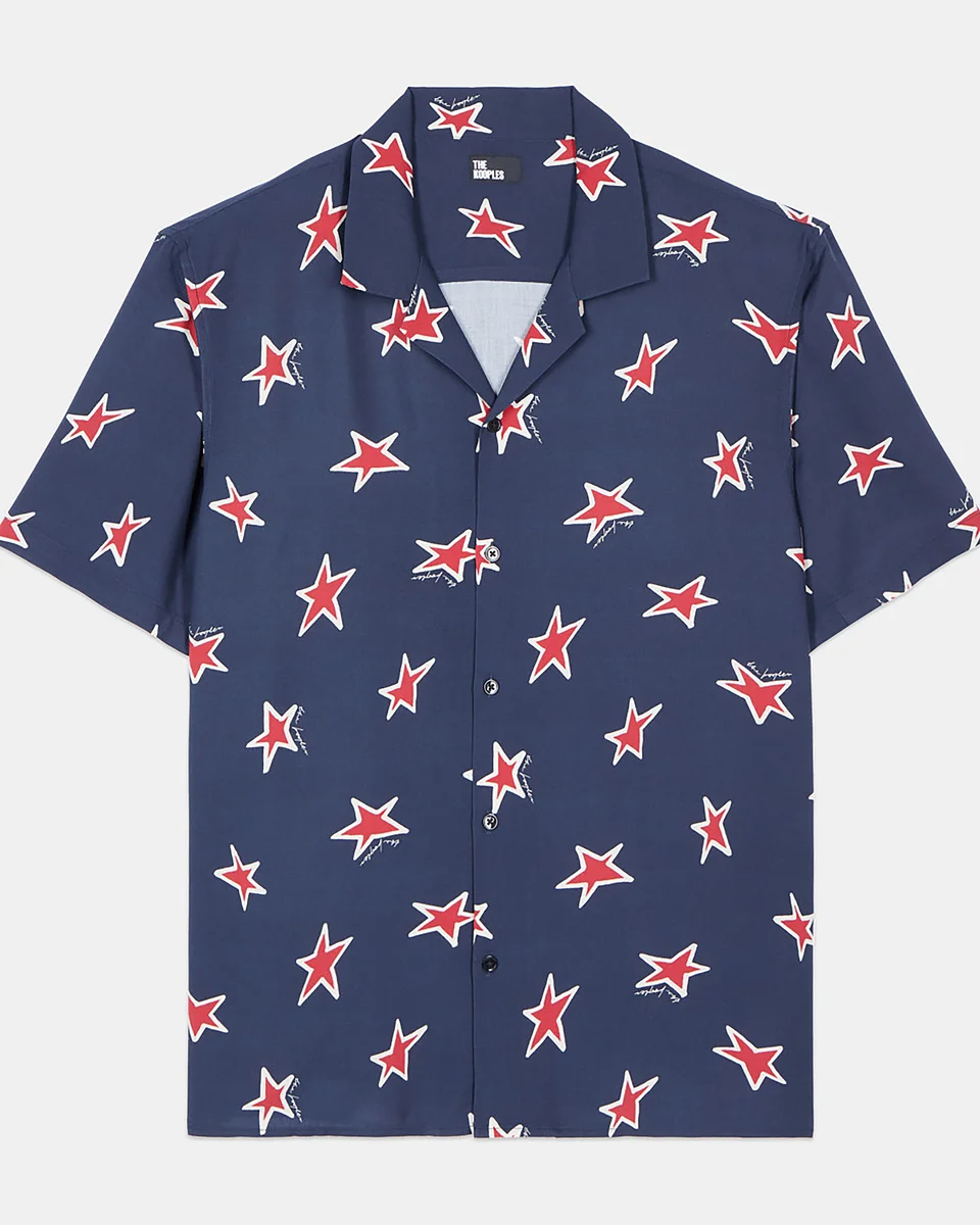 SHORT-SLEEVED STAR PRINTED SHIRT - 1
