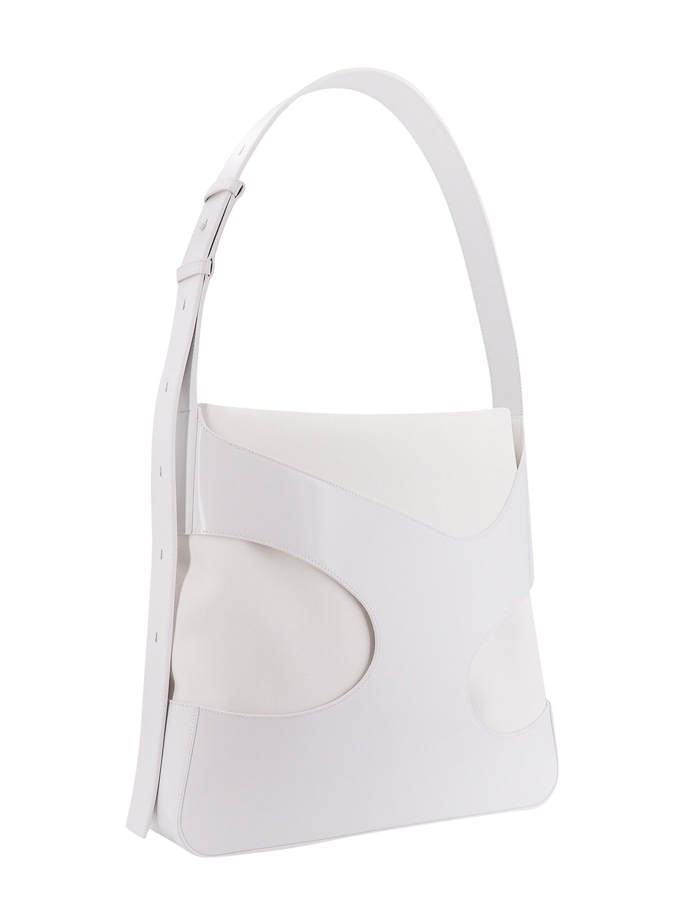 Shoulder bag in leather and canvas with Cut-Out details - 3