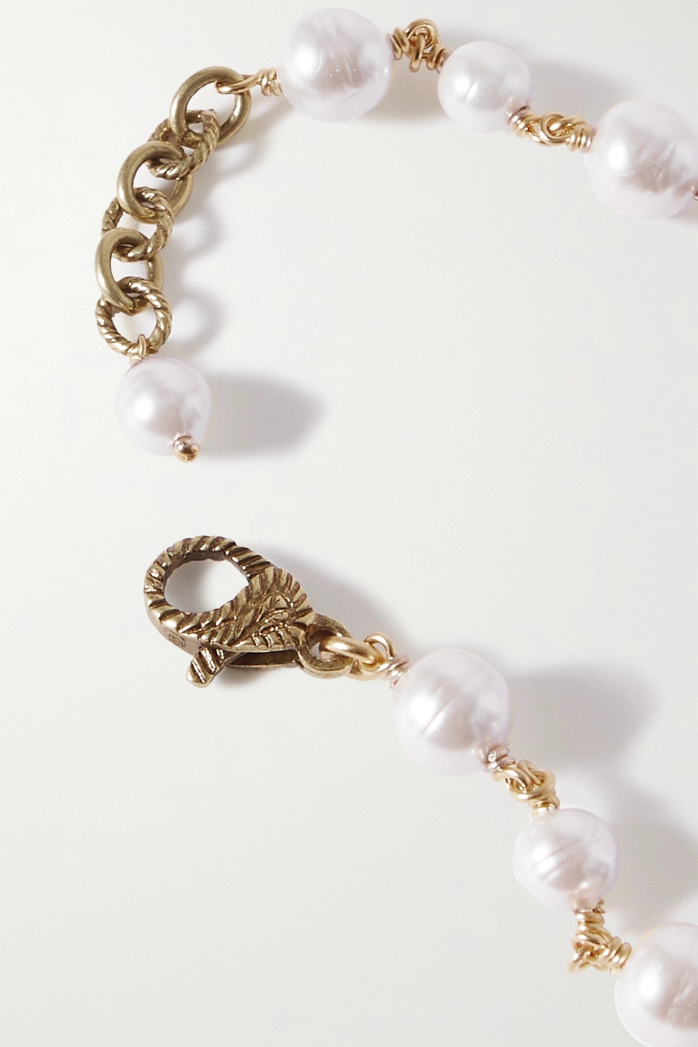 Gold-tone faux pearl bracelet - 3