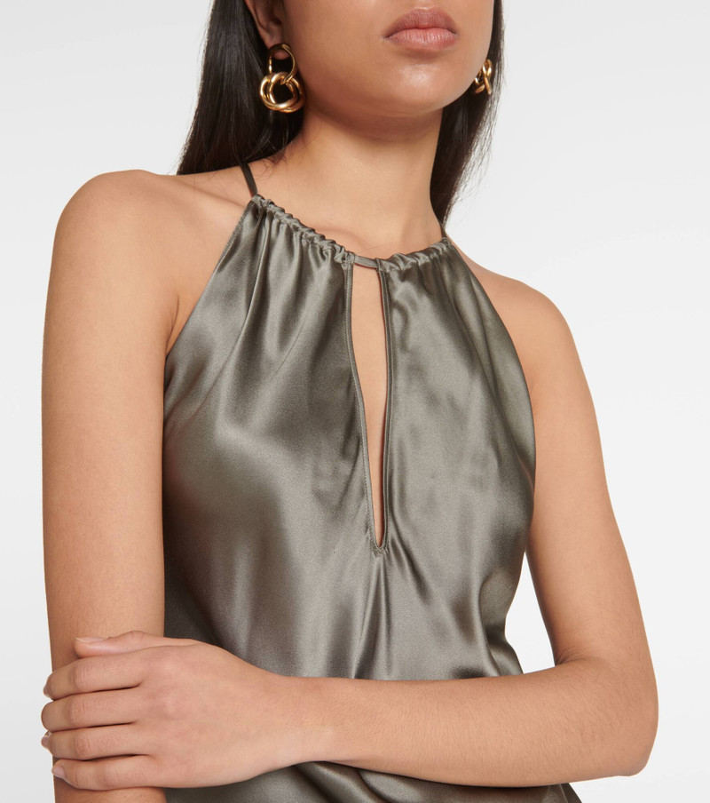 Eglantine halterneck silk midi dress 4