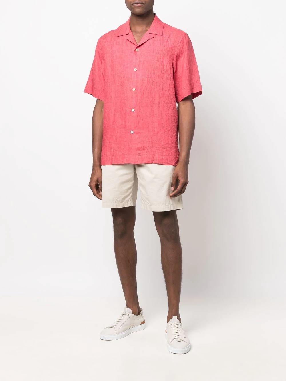 short-sleeved linen shirt - 2