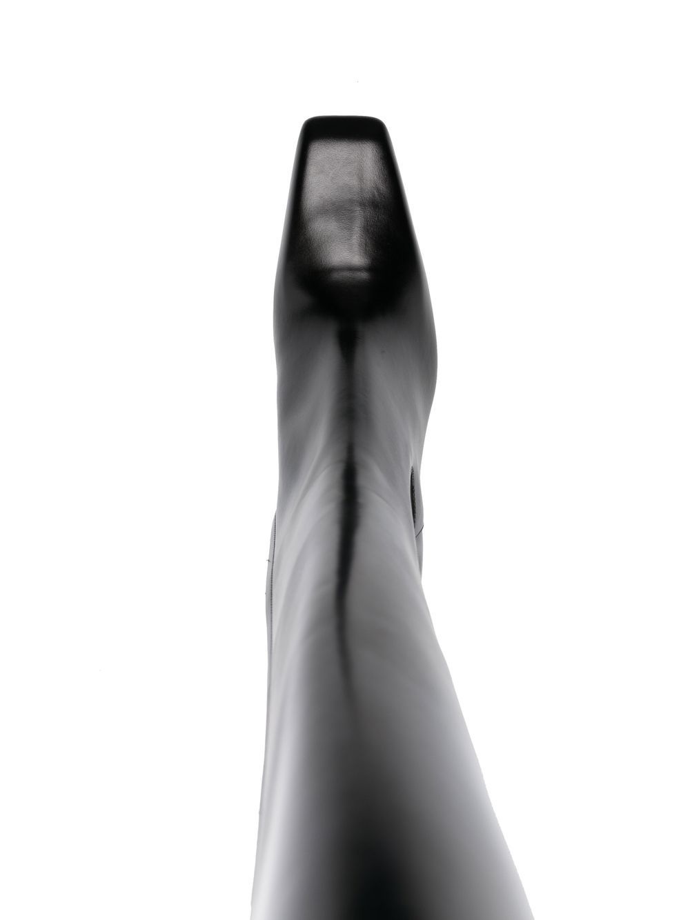 block-heel leather boots - 4