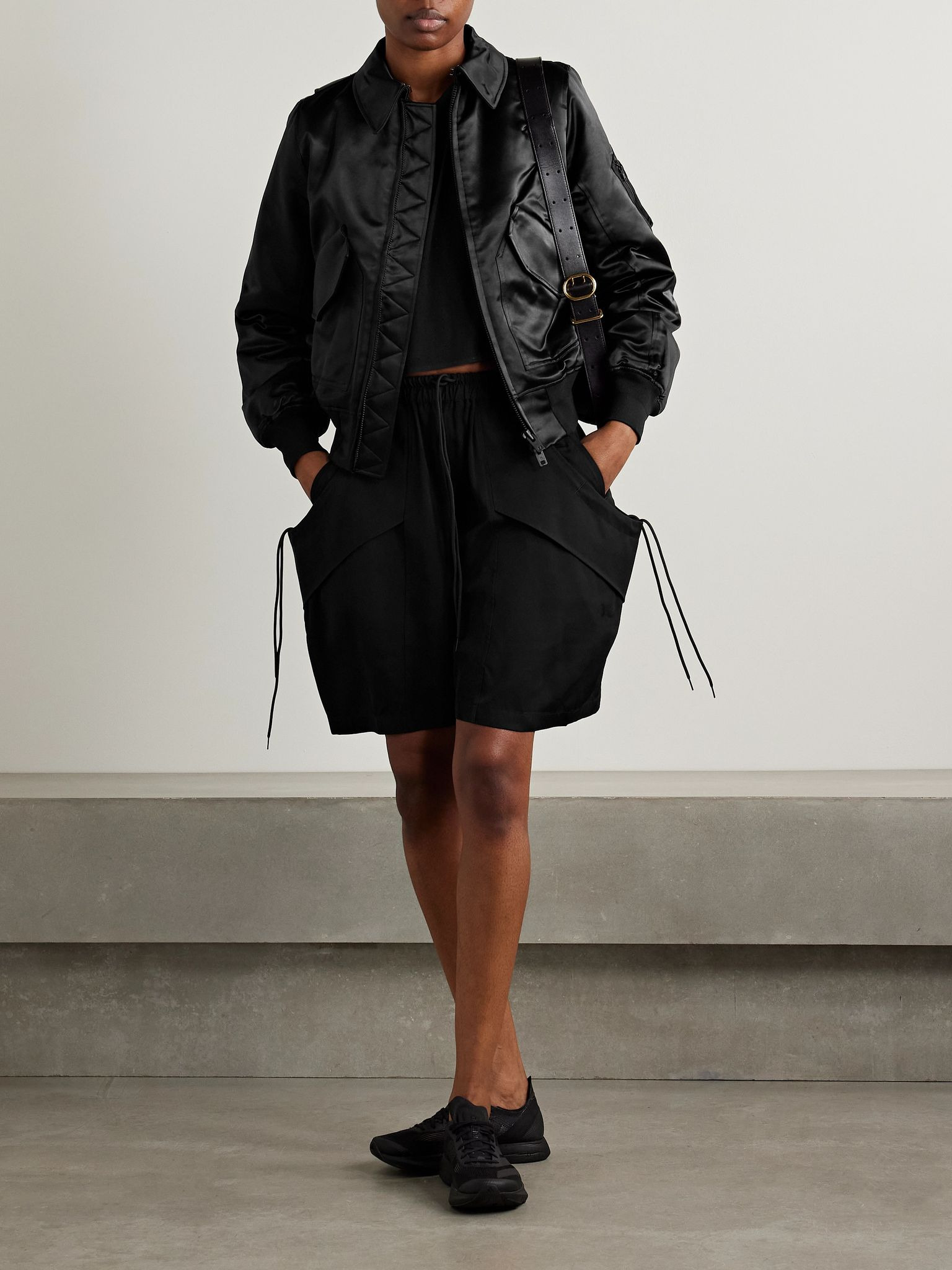 + Y-3 padded satin bomber jacket Black - 2