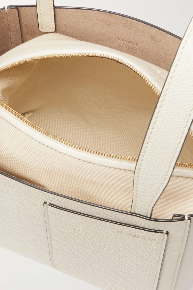 Secchiello mini textured-leather bucket bag 5