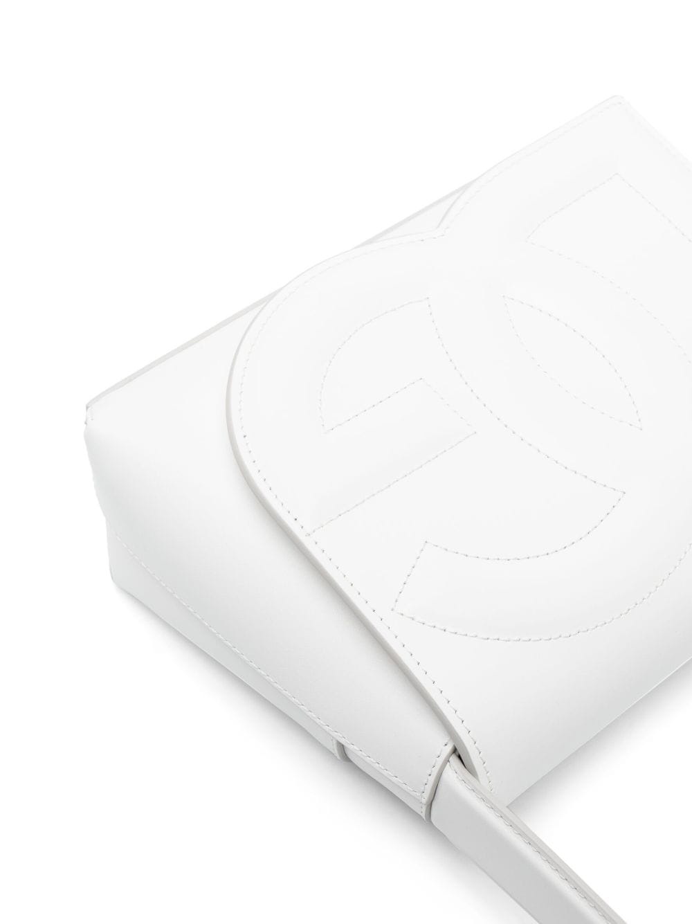 logo-embossed leather shoulder bag - 5