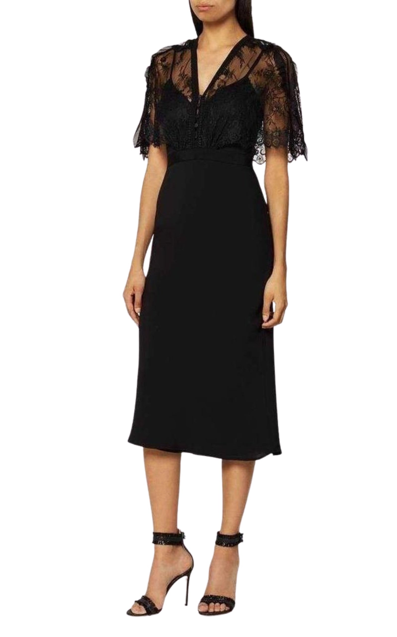 パーティードレス Mason Cape Overlay Dress self-portrait Mason Cape Overlay Dress | runwaycatalog