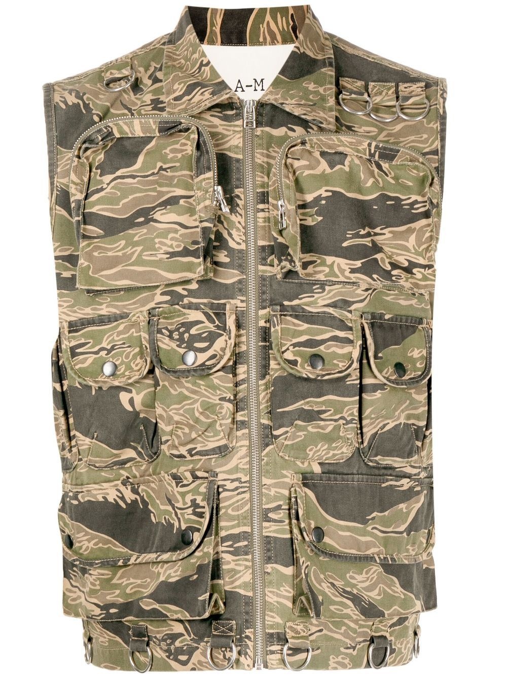 camouflage-print cargo vest - 1