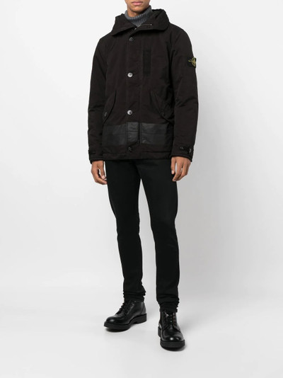 Stone Island logo-patch padded coat outlook