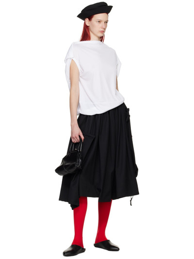 Comme Des Garçons Black Drawstring Pouch Midi Skirt outlook