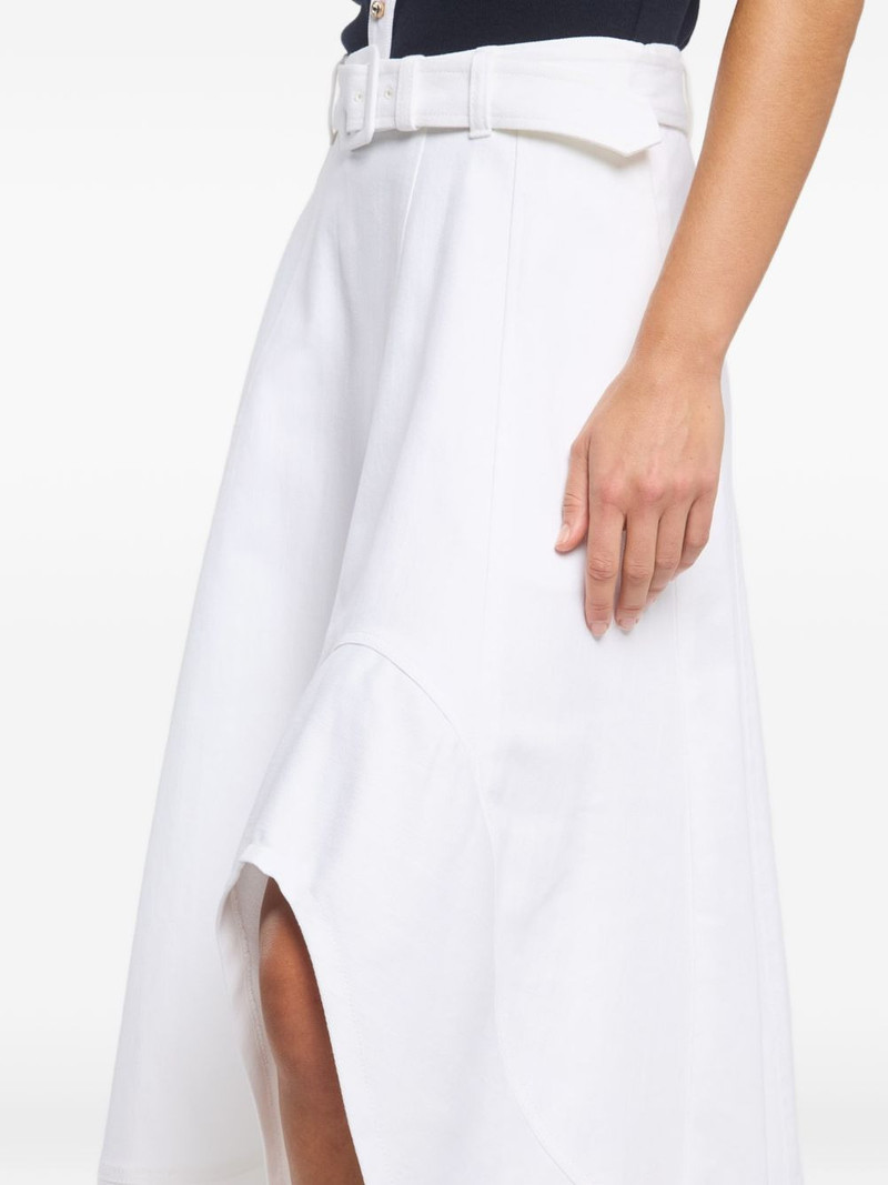 Zelda Jean belted asymmetric midi skirt 7
