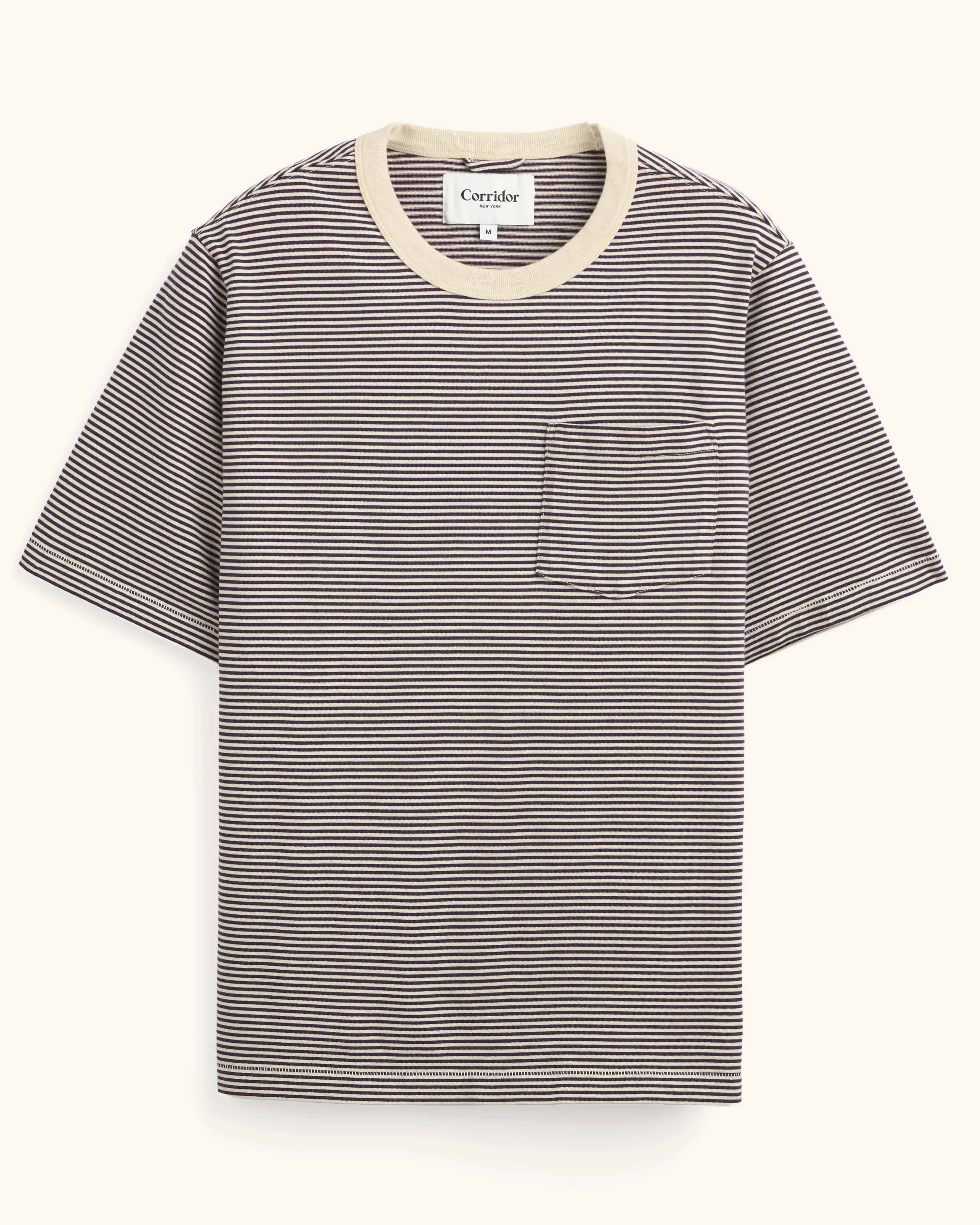 STRIPE TEE - PLUM - 1