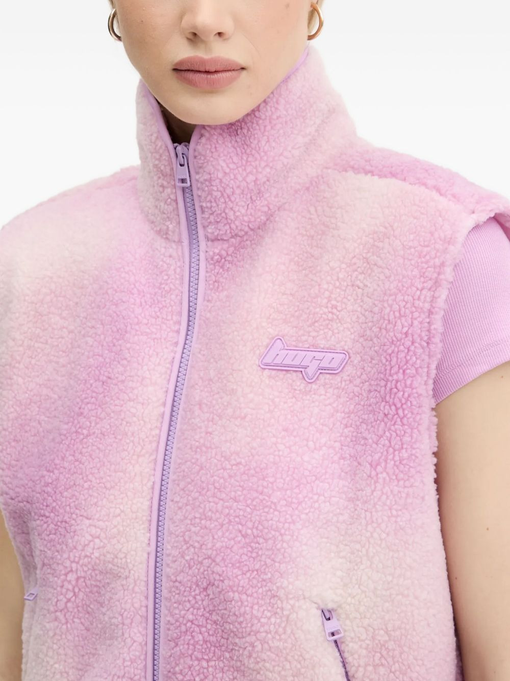 tie-dye fleece vest - 4