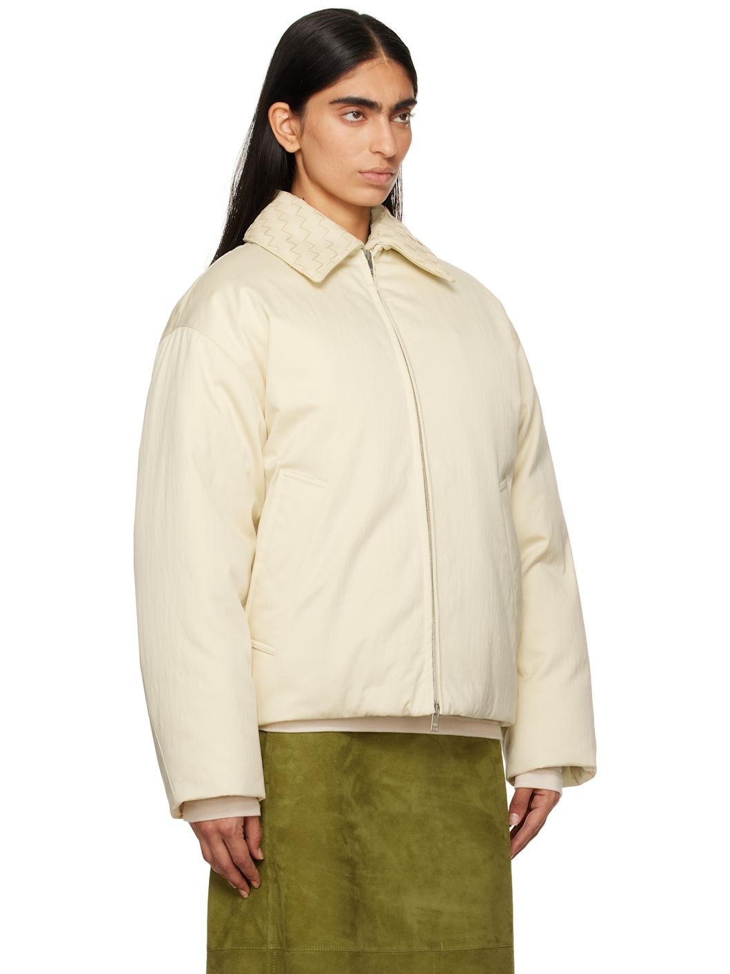 Off-White Cotton Twill Down Puffer Jacket - 2