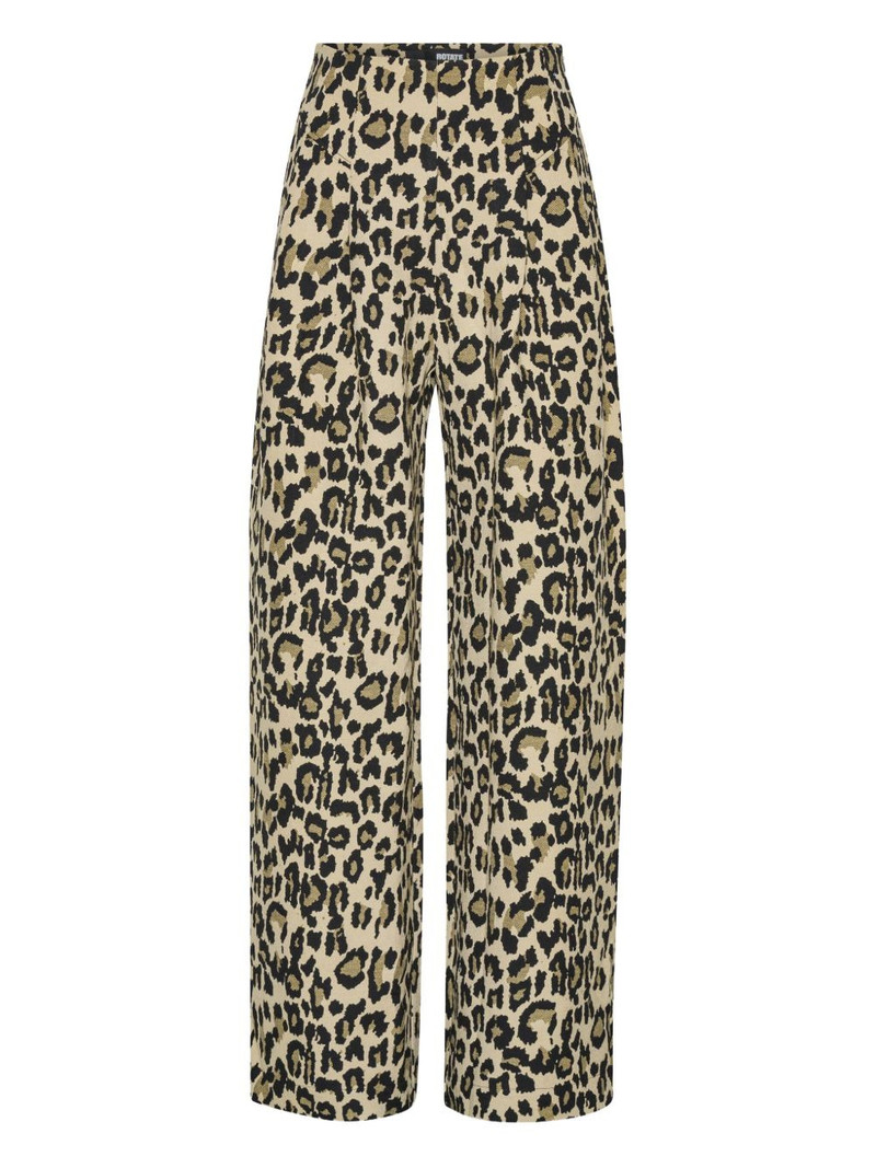pleated leopard-print trousers 1