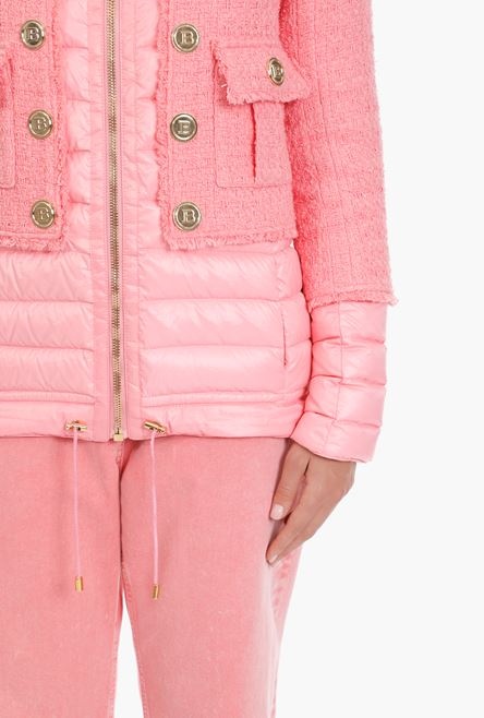 Pink down bi-material jacket - 8