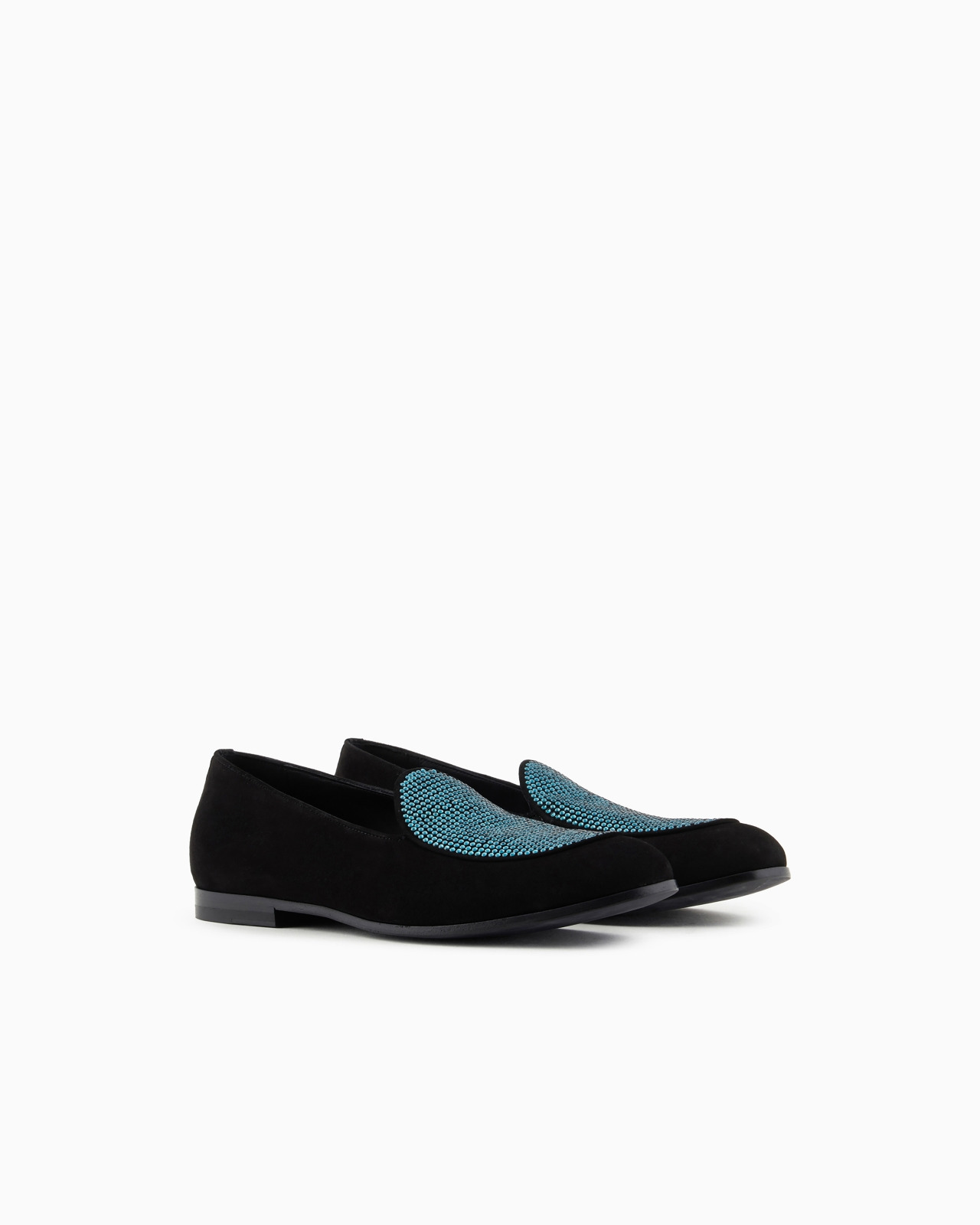 Rhinestoned suede loafers - 2