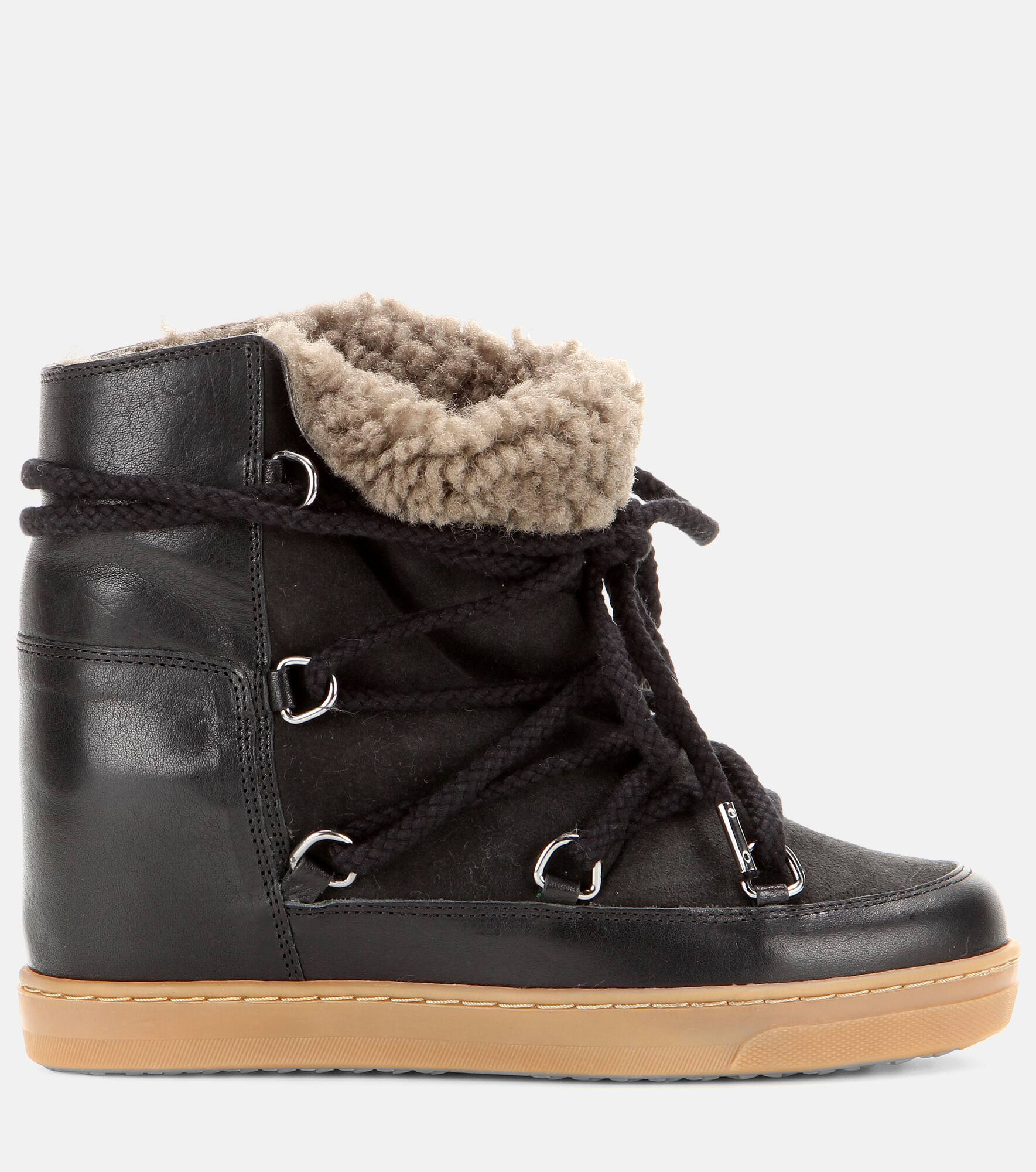 Nowles shearling-trimmed leather ankle boots - 5